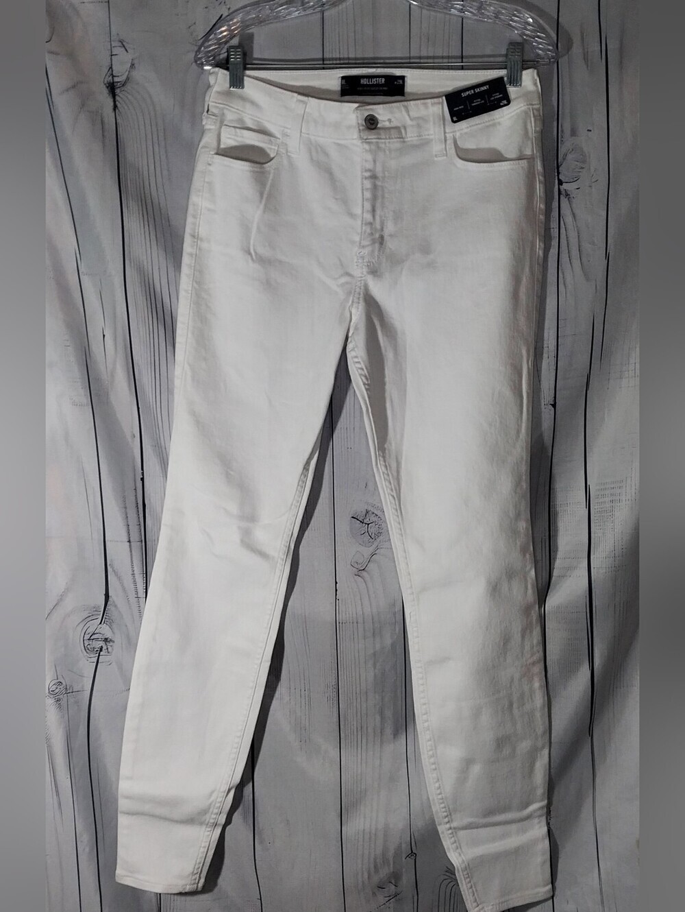 Hollister High-Rise Super Skinny Clean Girl Minimalist Preppy White Jeans NWT